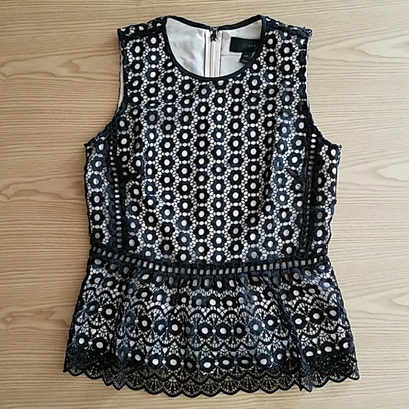 J. Crew Tops - NWT J. Crew petite daisylace peplum top